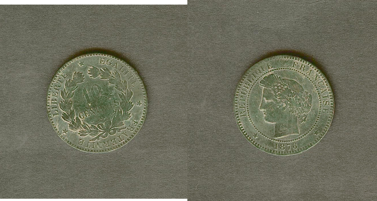 10 centimes Cérès 1876 Bordeaux TB